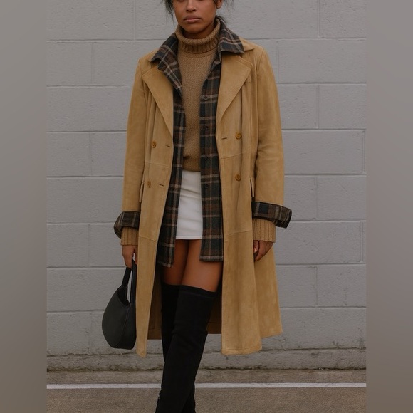 Valentino Jackets & Blazers - VINTAGE VALENTINO SUEDE TRENCH COAT